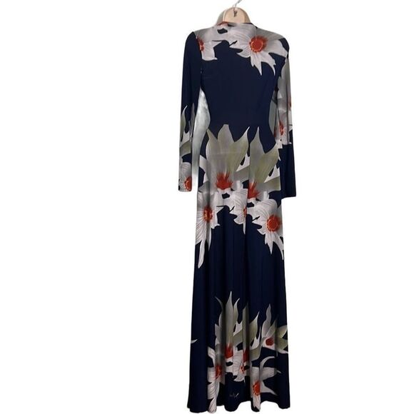 DUCCI FLORAL KNOT FRONT MAXI DRESS SIZE L - Picture 2 of 11